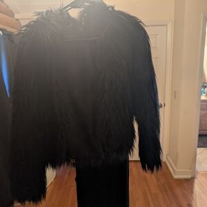 Black Faux Fur Women's Jacket